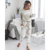 imagePRETTYGARDEN Womens Two Piece Loungewear Fall Casual Long Sleeve Tops Jogger Pants Pajama Sets Matching Outfits ClothingKhaki