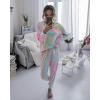 imagePRETTYGARDEN Womens Two Piece Loungewear Fall Casual Long Sleeve Tops Jogger Pants Pajama Sets Matching Outfits ClothingMulticolor