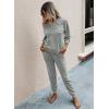 imagePRETTYGARDEN Womens Two Piece Loungewear Fall Casual Long Sleeve Tops Jogger Pants Pajama Sets Matching Outfits ClothingSolidgrey