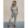 imagePRETTYGARDEN Womens Two Piece Loungewear Fall Casual Long Sleeve Tops Jogger Pants Pajama Sets Matching Outfits ClothingSolidgrey