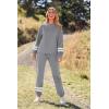 imagePRETTYGARDEN Womens Two Piece Loungewear Fall Casual Long Sleeve Tops Jogger Pants Pajama Sets Matching Outfits ClothingStriped Grey