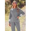 imagePRETTYGARDEN Womens Two Piece Loungewear Fall Casual Long Sleeve Tops Jogger Pants Pajama Sets Matching Outfits ClothingStriped Grey