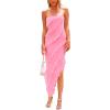 imagePRETTYGARDEN Summer Wedding Guest Dresses for Women 2025 Strapless Tube Ruffle Elegant Dinner Cocktail Long DressLight Pink