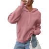 imagePRETTYGARDEN Womens Half Zip Up Hoodies 2025 Fall Long Sleeve Cropped Pullover Oversized Sweatshirt Fashion Y2K ClothesPink