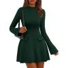 imagePRETTYGARDEN Womens Long Sleeve Mini Dress 2025 Fall Bodycon Mock Neck Elegant Business Work Party Short DressesDark Green