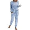 imagePRETTYGARDEN Womens Two Piece Loungewear Fall Casual Long Sleeve Tops Jogger Pants Pajama Sets Matching Outfits ClothingGrey