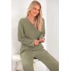 imagePRETTYGARDEN 2 Piece Sets for Women Fall 2025 Soft Comfy Lounge Long Sleeve Pajamas Set Knit Postpartum Pj Outfits ClothingArmy Green