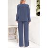 imagePRETTYGARDEN 2 Piece Sets for Women Fall 2025 Soft Comfy Lounge Long Sleeve Pajamas Set Knit Postpartum Pj Outfits ClothingDark Blue