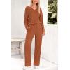 imagePRETTYGARDEN 2 Piece Sets for Women Fall 2025 Soft Comfy Lounge Long Sleeve Pajamas Set Knit Postpartum Pj Outfits ClothingYellow Brown