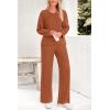 imagePRETTYGARDEN 2 Piece Sets for Women Fall 2025 Soft Comfy Lounge Long Sleeve Pajamas Set Knit Postpartum Pj Outfits ClothingYellow Brown