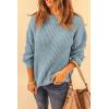 imagePRETTYGARDEN Fall Sweaters for Women 2025 Fashion Long Sleeve Casual Ribbed Knit Winter Clothes Pullover Jumper TopsBlue