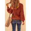 imagePRETTYGARDEN Fall Sweaters for Women 2025 Fashion Long Sleeve Casual Ribbed Knit Winter Clothes Pullover Jumper TopsRust Red