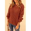 imagePRETTYGARDEN Fall Sweaters for Women 2025 Fashion Long Sleeve Casual Ribbed Knit Winter Clothes Pullover Jumper TopsRust Red