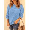 imagePRETTYGARDEN Fall Sweaters for Women 2025 Fashion Long Sleeve Casual Ribbed Knit Winter Clothes Pullover Jumper TopsSky Blue