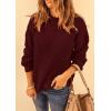 imagePRETTYGARDEN Fall Sweaters for Women 2025 Fashion Long Sleeve Casual Ribbed Knit Winter Clothes Pullover Jumper TopsWine Red