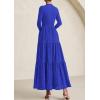 imagePRETTYGARDEN Long Sleeve Maxi Dress for Women 2025 Fall Eyelet A Line Elegant Classy Flowy Mock Neck Wedding Guest DressesRoyal Blue