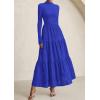 imagePRETTYGARDEN Long Sleeve Maxi Dress for Women 2025 Fall Eyelet A Line Elegant Classy Flowy Mock Neck Wedding Guest DressesRoyal Blue