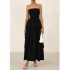 imagePRETTYGARDEN Maxi Dresses for Women 2025 Summer Off Shoulder Smocked Tiered Ruffle Long Flowy Wedding Guest DressBlack