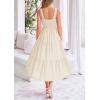 imagePRETTYGARDEN Midi Dress for Women 2025 Summer Smocked Ruffle A Line Long Flowy Dresses Cute Sleeveless Beach SundressApricot