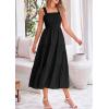 imagePRETTYGARDEN Midi Dress for Women 2025 Summer Smocked Ruffle A Line Long Flowy Dresses Cute Sleeveless Beach SundressBlack