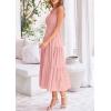 imagePRETTYGARDEN Midi Dress for Women 2025 Summer Smocked Ruffle A Line Long Flowy Dresses Cute Sleeveless Beach SundressPink