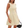 imagePRETTYGARDEN Summer Dresses for Women 2025 Elegant Classy A Line Business Casual Work Graduation Cocktail Short DressBeige