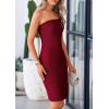 imagePRETTYGARDEN Summer Dresses for Women 2025 Strapless Off Shoulder Ribbed Knit Bodycon Elegant Classy Trendy Mini Beach DressWine Red