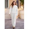 imagePRETTYGARDEN Two Piece Sets for Women 2025 Pullover Sweater High Waisted Sweatpants Tracksuit Lounge Set Fall Winter OutfitsBeige White