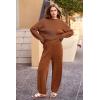 imagePRETTYGARDEN Two Piece Sets for Women 2025 Pullover Sweater High Waisted Sweatpants Tracksuit Lounge Set Fall Winter OutfitsBrown