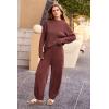 imagePRETTYGARDEN Two Piece Sets for Women 2025 Pullover Sweater High Waisted Sweatpants Tracksuit Lounge Set Fall Winter OutfitsDark Brown