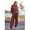 imagePRETTYGARDEN Two Piece Sets for Women 2025 Pullover Sweater High Waisted Sweatpants Tracksuit Lounge Set Fall Winter OutfitsDark Brown