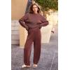 imagePRETTYGARDEN Two Piece Sets for Women 2025 Pullover Sweater High Waisted Sweatpants Tracksuit Lounge Set Fall Winter OutfitsDark Brown