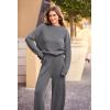 imagePRETTYGARDEN Two Piece Sets for Women 2025 Pullover Sweater High Waisted Sweatpants Tracksuit Lounge Set Fall Winter OutfitsDark Grey