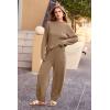 imagePRETTYGARDEN Two Piece Sets for Women 2025 Pullover Sweater High Waisted Sweatpants Tracksuit Lounge Set Fall Winter OutfitsKhaki