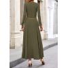 imagePRETTYGARDEN Women Fall Spring 2 Piece Outfits Dressy Casual Ribbed Knit Long Sleeve Crop Top Maxi Flowy Skirts Matching SetsArmy Green