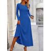 imagePRETTYGARDEN Women Fall Spring 2 Piece Outfits Dressy Casual Ribbed Knit Long Sleeve Crop Top Maxi Flowy Skirts Matching SetsBlue
