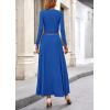 imagePRETTYGARDEN Women Fall Spring 2 Piece Outfits Dressy Casual Ribbed Knit Long Sleeve Crop Top Maxi Flowy Skirts Matching SetsBlue