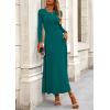 imagePRETTYGARDEN Women Fall Spring 2 Piece Outfits Dressy Casual Ribbed Knit Long Sleeve Crop Top Maxi Flowy Skirts Matching SetsBlue Green