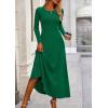 imagePRETTYGARDEN Women Fall Spring 2 Piece Outfits Dressy Casual Ribbed Knit Long Sleeve Crop Top Maxi Flowy Skirts Matching SetsGreen