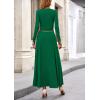 imagePRETTYGARDEN Women Fall Spring 2 Piece Outfits Dressy Casual Ribbed Knit Long Sleeve Crop Top Maxi Flowy Skirts Matching SetsGreen