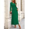 imagePRETTYGARDEN Women Fall Spring 2 Piece Outfits Dressy Casual Ribbed Knit Long Sleeve Crop Top Maxi Flowy Skirts Matching SetsGreen