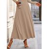 imagePRETTYGARDEN Women Fall Spring 2 Piece Outfits Dressy Casual Ribbed Knit Long Sleeve Crop Top Maxi Flowy Skirts Matching SetsKhaki
