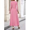 imagePRETTYGARDEN Women Fall Spring 2 Piece Outfits Dressy Casual Ribbed Knit Long Sleeve Crop Top Maxi Flowy Skirts Matching SetsPink
