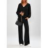 imagePRETTYGARDEN Womens 2 Piece Fall Lounge Sets 2025 Zip Up Hoodie Wide Leg Pants Tracksuit Matching Travel Outfits ClothesBlack