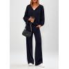 imagePRETTYGARDEN Womens 2 Piece Fall Lounge Sets 2025 Zip Up Hoodie Wide Leg Pants Tracksuit Matching Travel Outfits ClothesNavy Blue