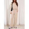 imagePRETTYGARDEN Womens 2 Piece Lounge Fall Sets 2025 Casual Long Sleeve Pajamas Comfy Pants Matching Travel Outfits ClothesBeige