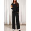 imagePRETTYGARDEN Womens 2 Piece Lounge Fall Sets 2025 Casual Long Sleeve Pajamas Comfy Pants Matching Travel Outfits ClothesBlack