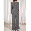 imagePRETTYGARDEN Womens 2 Piece Lounge Fall Sets 2025 Casual Long Sleeve Pajamas Comfy Pants Matching Travel Outfits ClothesDark Grey