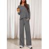 imagePRETTYGARDEN Womens 2 Piece Lounge Fall Sets 2025 Casual Long Sleeve Pajamas Comfy Pants Matching Travel Outfits ClothesDark Grey