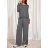 imagePRETTYGARDEN Womens 2 Piece Lounge Fall Sets 2025 Casual Long Sleeve Pajamas Comfy Pants Matching Travel Outfits ClothesDark Grey